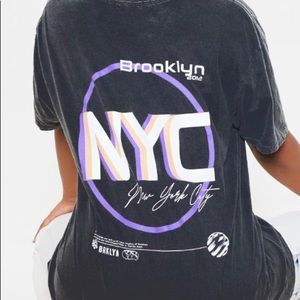 Grey Print- Oversized T- shirt Size L